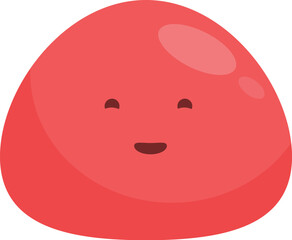 Red color character icon cartoon vector. Adorable meal. Pastel ice cream