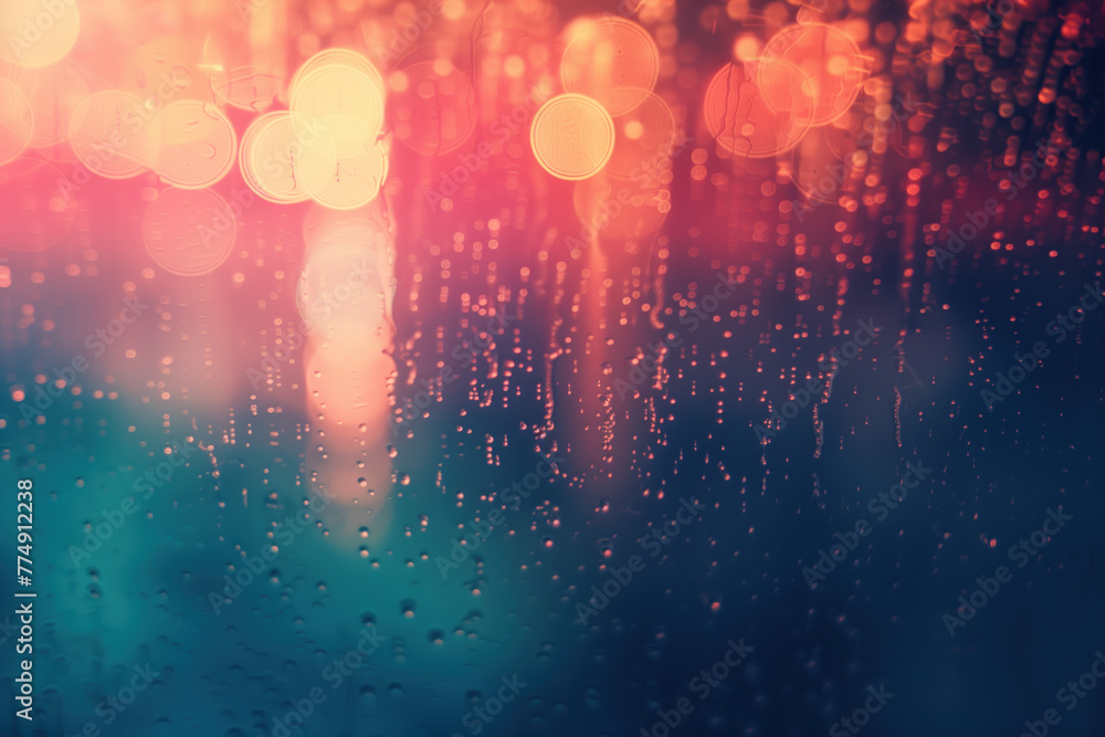 Poster abstract colorful background with water drops, lights and bokeh. background image. created with gene