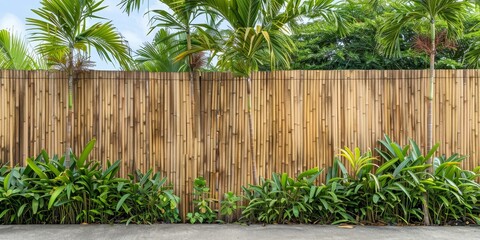 Bamboo fencing wrapping around the outdoor space