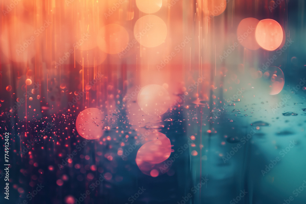 Poster abstract colorful background with water drops, lights and bokeh. background image. created with gene