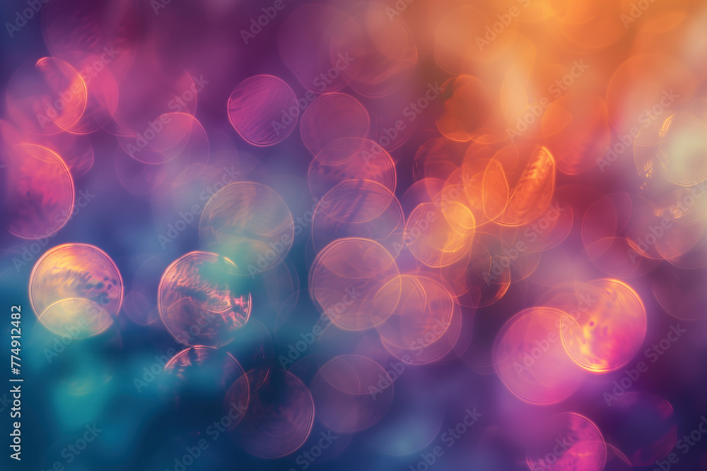Poster Abstract colorful background with lights and bokeh. Background image. Created with Generative AI technology.