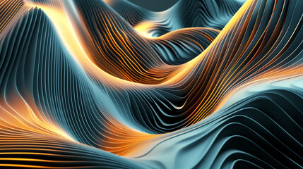 Multiple group of abstract 3d lines flowing
