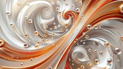 A close up of a swirl design with gold and silver, AI