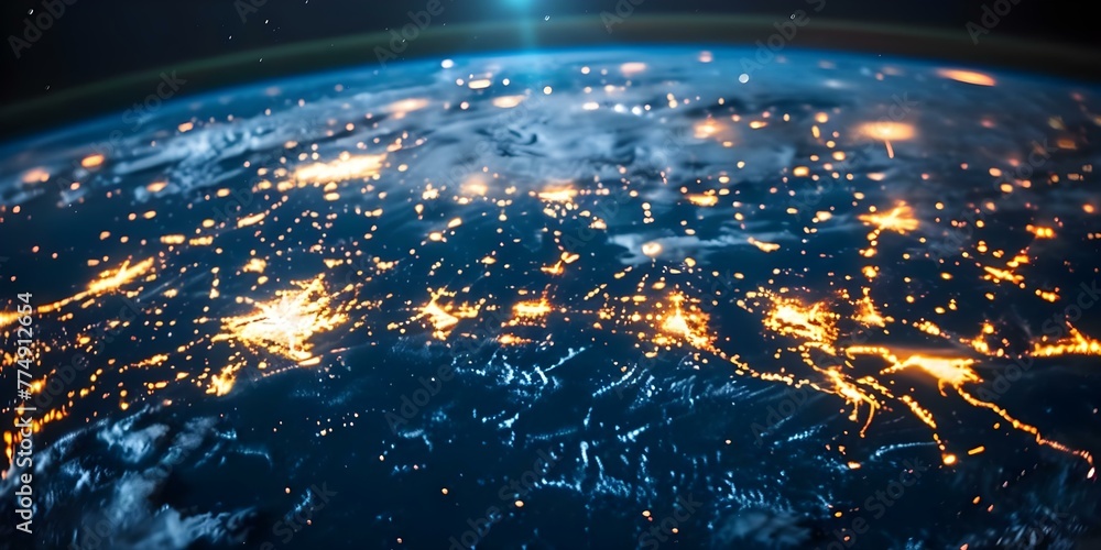 Aufkleber a network of global telecommunication nodes connecting the world for internet communication technolo