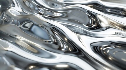 A close up of a shiny metallic surface with waves, AI