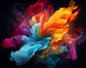 Colorful smoke cloud whirlpool abstract background