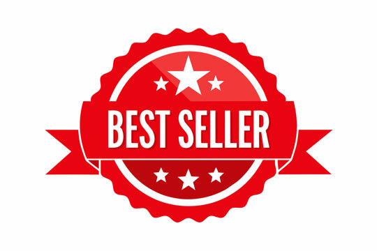 best seller badge logo design vector illustration 