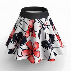 colorful 3D Skater skirt Mock-up