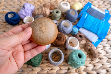 Wooden darning mushroom, clothing repair materials, home needlework, Exploring Textile Restoration,...
