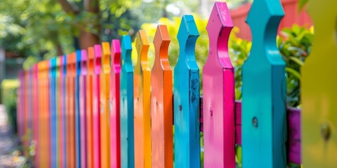Brightly Colored Metal Fence