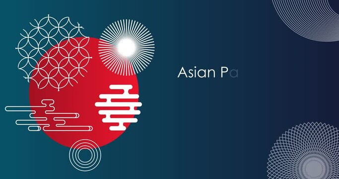 May Asian American and Pacific Islander Heritage Month. Illustration with text, Chinese pattern. Asia Pacific American Heritage Month