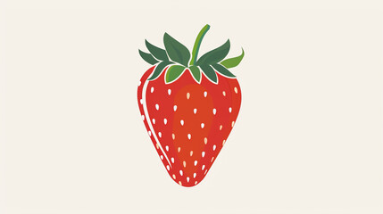 minimalistic cute vector design of a strawberry that is fun and playful