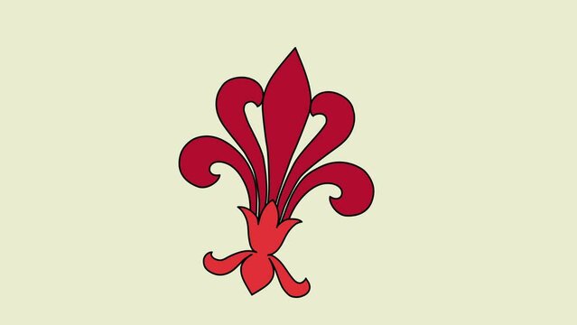 Compound decorative geometrical object animation with rotations and transitions.