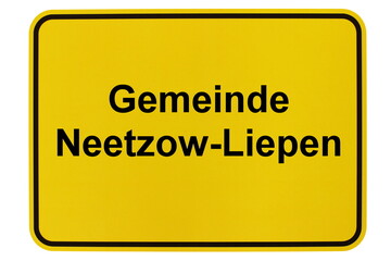 Illustration eines Ortsschildes der Gemeinde Neetzow-Liepen in Mecklenburg-Vorpommern