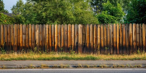Fototapeta premium mixed-material fence