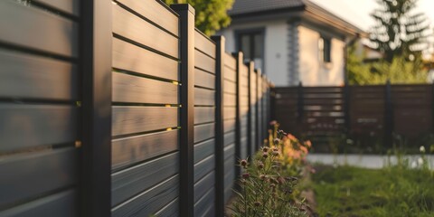Modern Composite Fence running around the house