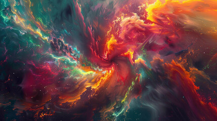Digital Euphoria. A euphoric explosion of color and light, engulfing the senses in a whirlwind of digital ecstasy.