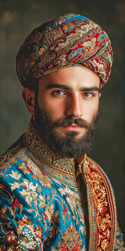 A bearded Turkish young man with a traditional Turkish hat
