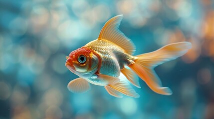Close Up of Goldfish in Aquarium