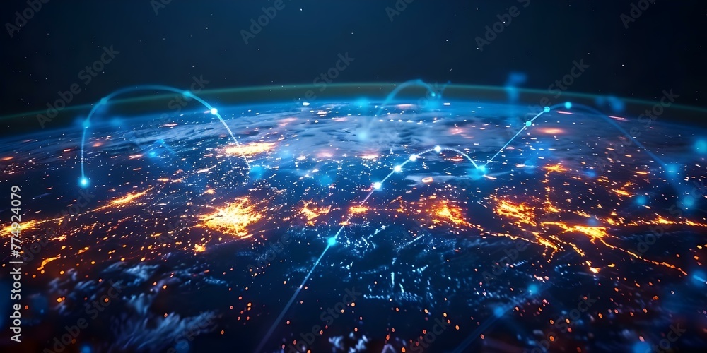 Poster global telecommunication network: connecting the world through internet communication technology. co