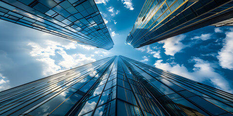 Edifício de escritórios moderno contra um céu azul