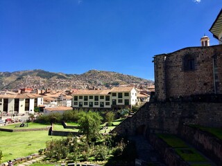 Obraz premium Sacred Garden next to Coricancha - Church and Convent of Santo Domingo in Cusco, Peru