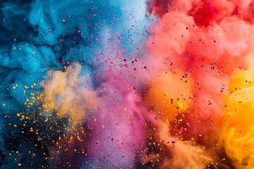 Fototapeta premium Colorful explosive powders for background