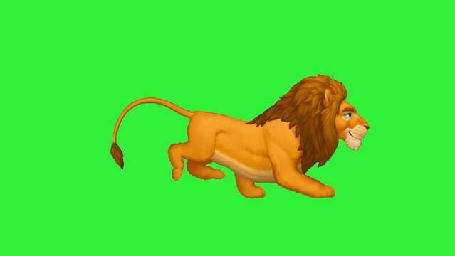 Lion cartoon green screen