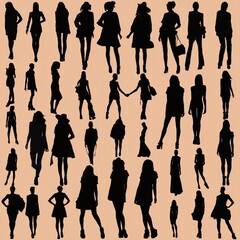 set of silhouettes of people.