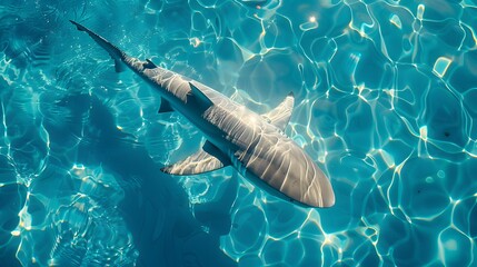 shark Floating in A Dreamy Pool 