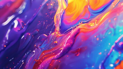 Creative and colorful paint liquid background, Abstract background in fluid art style, Colorful abstract painted background. Acrylic colors mixing in water, Vibrant area rug with abstract artwork - obrazy, fototapety, plakaty