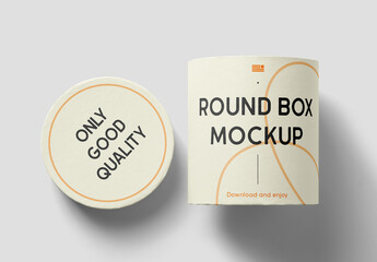 Round Box with Lid Mockup