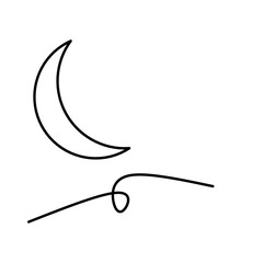 crescent moon vector icon isolated on white background