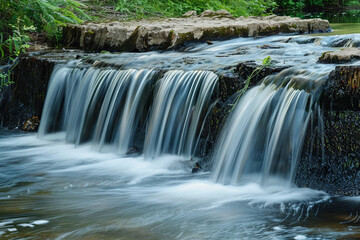 Closeup of waterfall for background