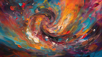 Vibrant Swirls. Vibrant swirls of light and color swirling and twirling on the canvas, creating a dynamic visual experience filled with energy and vitality. - obrazy, fototapety, plakaty
