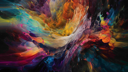 Vibrant Swirls. Vibrant swirls of light and color swirling and twirling on the canvas, creating a dynamic visual experience filled with energy and vitality. - obrazy, fototapety, plakaty