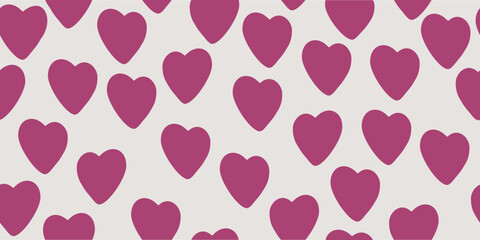 Pink heart assorted sizes sorted randomly with cutenes. Seamless love heart design vector background. Seamless pattern on Valentine's day. The seamless texture with hart. - 774932885