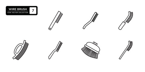 Wire brush icon collection, vector icon templates editable and resizable