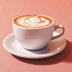 a cup of coffe pastel background, hyper realistic сreated with Generative Ai