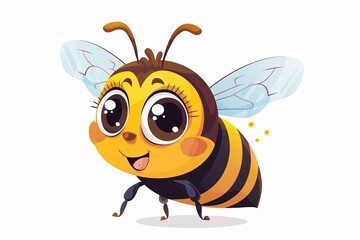 a cartoon bee with big eyes