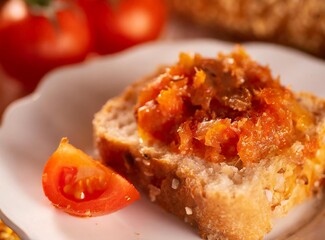 ''Pan con tomate'', Traditional Spain Food