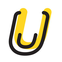 Yellow line Font Alphabet text design.