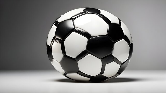  A photo-realistic soccer ball depicted on a pristine white background, captured in a high-resolution photograph using a standard lens. The lighting setup is designed to eliminate shadows, creating a 