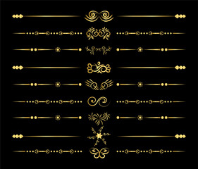 Luxury retro dividers set. Calligraphic design elements vector.