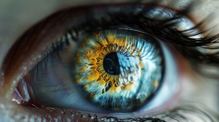 Close-up of an eye with iris.