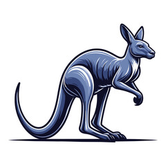 Kangaroo full body design illustration, wildlife zoology illustration, Australian mammal animal mascot character. Vector template isolated on white background
