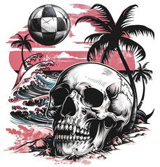 Skull t-shirt design for dtf, dtg and sublimation
