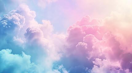 Dreamy pastel cloudscape background, creating a serene ambiance for presentations.