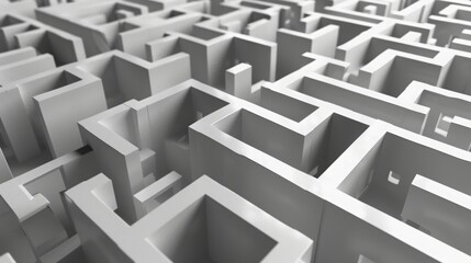 3 dimensional maze in greyscale occupying