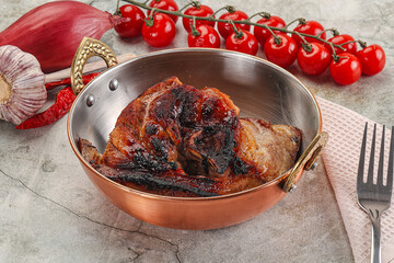 Roasted pork knuckle with bone